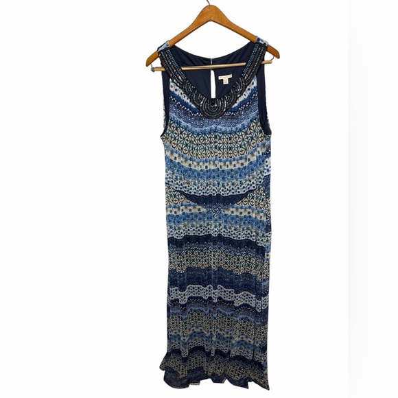 Cato Dresses & Skirts - Cato Navy and Cream Patterned Maxi Dress